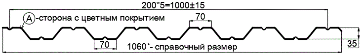 Фото: Профнастил НС35 х 1000 - A (ПЭ-01-1014-0.45) в Электроуглях