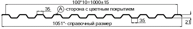 Фото: Профнастил С21 х 1000 - A (ПЭ-01-1014-0.4±0.08мм) в Электроуглях