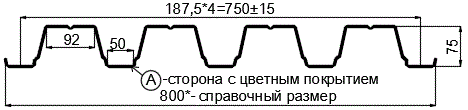 Фото: Профнастил Н75 х 750 - A (ПЭ-01-5002-0.7) в Электроуглях