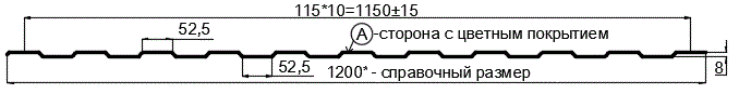 Фото: Профнастил С8 х 1150 - A (PureTech_Mat-20-7024-0,5) в Электроуглях