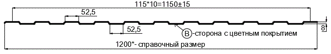 Фото: Профнастил С8 х 1150 - B (PureTech_Mat-20-7024-0,5) в Электроуглях