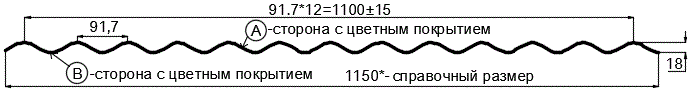 Фото: Профнастил МП18 х 1100 - A (ECOSTEEL_MA_Д-12-Античный Дуб-0.45) в Электроуглях