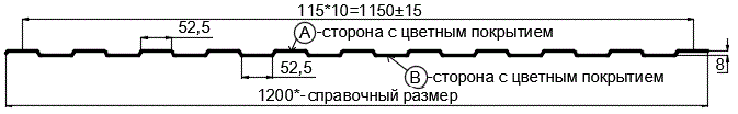 Фото: Профнастил С8 х 1150 - B Двусторонний (ПЭ_Д-01-8017-0.4±0.08мм) в Электроуглях