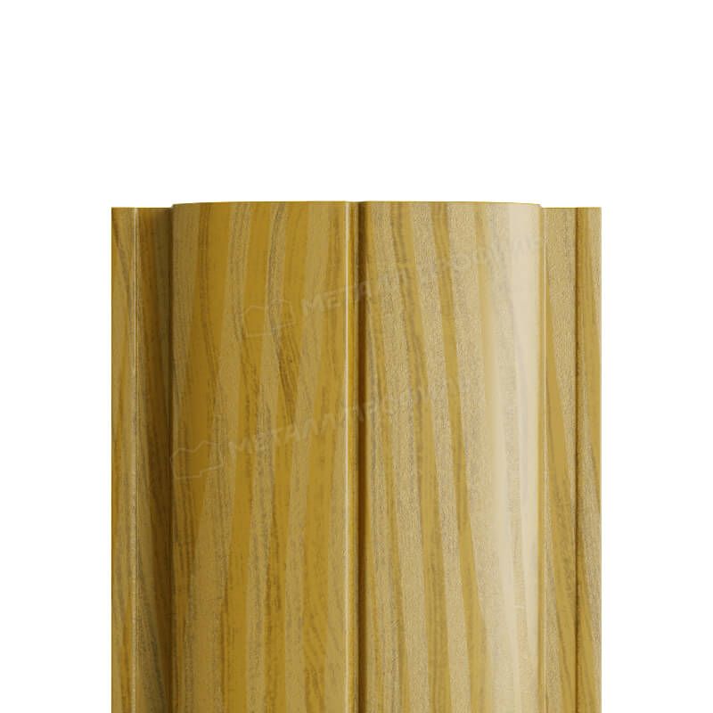 Штакетник металлический МП ELLIPSE-T 19х126 Двусторонний (ECOSTEEL_Т_Д-01-Золотой Дуб-0.5).