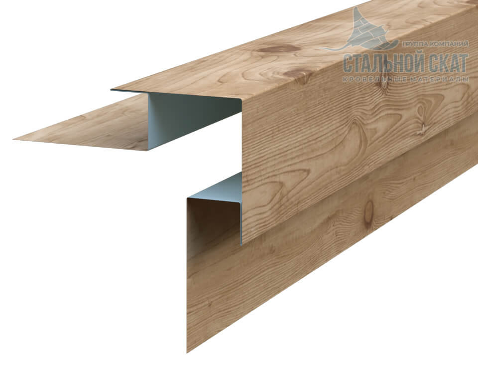 Планка угла наружного сложного Woodstock 75х75х3000 (ECOSTEEL_T-12-Орех-0.45)