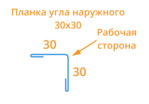 Планка угла наружного 30х30х3000 (ECOSTEEL_T-01-ЗолотойДуб-0.5)